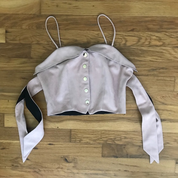 SUEDETTE TOP, LIGHT PINK - Picture 3 of 6